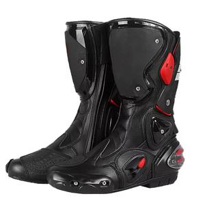Motorcycle Riding <b>Boots</b> Armored Leather Biker <b>Boots</b> Side Zipper Anti Slip Sole Touring Motorbike <b>Boots</b> For Men Women - Product Image 1