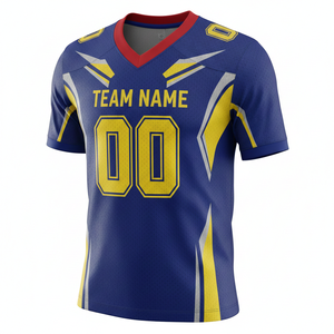 Maillot de football américain personnalisé anti-bactérien à manches courtes, uniforme de match, taille XL et plus, transfert thermique - Product Image 6