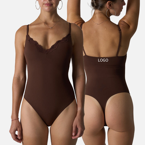Body de algodón para mujer con cuello redondo, de jersey de alta elasticidad, tacto suave, control de abdomen, efecto adelgazante y moldeador. - Product Image 6