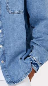 Vestes en jean pour hommes, sur mesure en usine, en coton, pour l'extérieur, style streetwear, coupe oversize, avec poches avant, bleues - Product Image 3