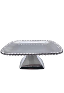 Support à gâteau rectangulaire en acier inoxydable avec bord perlé et surface antiadhésive, lavage à la main uniquement - Product Image 1