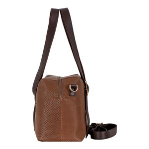 Bolso de Mano Personalizado de Cuero Genuino Nappa, Acabado Marrón Castaño Perforado, Marca Privada OEM/ODM, Venta al Por Mayor, Estilo de Lujo - Product Image 3