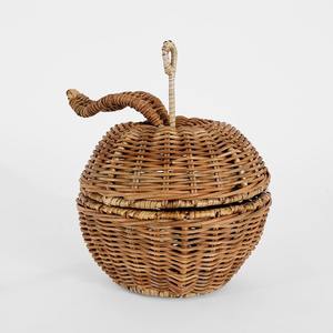 Panier en rotin en forme de pomme, super affaire, paniers de rangement tressés à la main, décoration de chambre de bébé garçon - Product Image 1