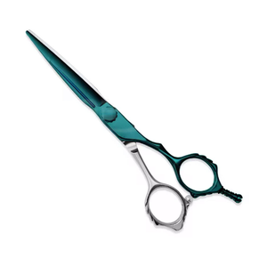 Ciseaux à cheveux professionnels personnalisés avec logo, pour droitiers, légers, durables, lame en acier inoxydable, manche moyen, outil de salon - Product Image 1