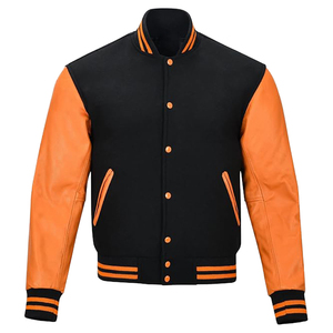 Veste universitaire pour homme, corps en laine, manches en cuir, broderie personnalisée, veste Letterman, fournisseur en gros OEM, streetwear - Product Image 3