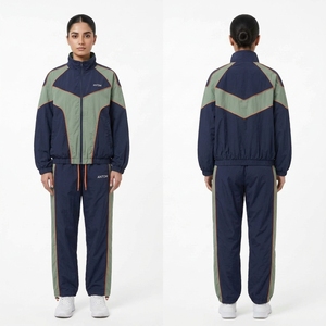Unisex Loose Fit Windbreaker Tracksuit - Zip-Up <b>Jogging</b> Suit for <b>Jogging</b>, Private Label - Product Image 4
