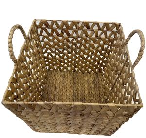 ตะกร้าเก็บของทรงสี่เหลี่ยมทำจากผักตบชวา หรูหรา เป็นมิตรกับสิ่งแวดล้อม ใช้ได้หลากหลาย - Product Image 1