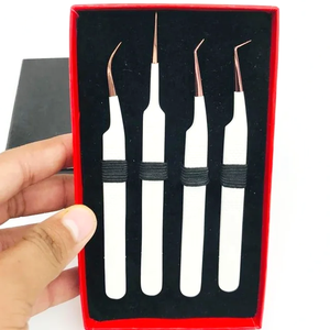 Pince à cils en fibre avec logo personnalisé, pince à cils Nano Grip 45 pour extension de cils, pince à cils avec logo personnalisé - Product Image 3