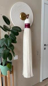 Guirnalda de Cuentas de Madera de Lujo, Decoración de Pared con Borlas, Adorno Colgante de Perlas de Madera Natural Hecho a Mano, Estilo Boho Chic, Decoración Moderna para el Hogar, Diwali - Product Image 4
