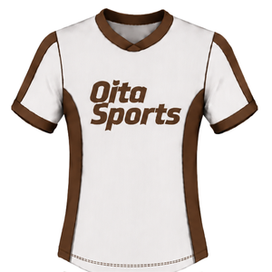 Ensemble short et maillot de rugby blanc et marron à manches courtes, col en V, uniforme d'équipe personnalisé, respirant, pour l'entraînement et le sport, haute performance - Product Image 3
