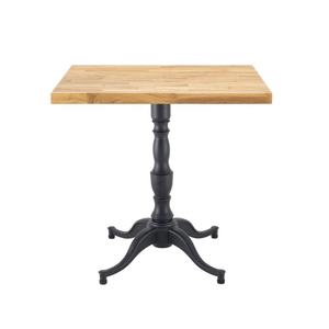 Modern Eco-Friendly Solid <b>Wood</b> Dining <b>Table</b> with Black Pedestal Base Rectangular Design for Home Restaurant Cafe Office Use - Product Image 4
