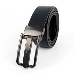 Ceinture en cuir véritable pour homme, ceinture décontractée personnalisée avec boucle plate en alliage pour tous les jours et pour les occasions professionnelles - Product Image 2