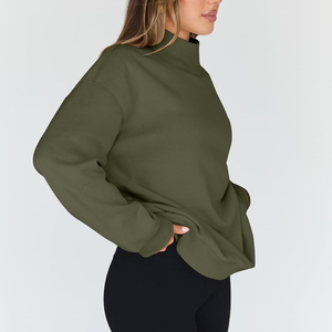 Sweat-shirt oversize uni de haute qualité pour femme, personnalisable avec logo, style streetwear, pull-over pour femme, OEM 2026 - Product Image 6