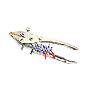 Pince à bec plat en acier inoxydable à action parallèle, mâchoires lisses avec verrouillage latéral par vis, 160 mm, outils pour la pose de bijoux et la fabrication de montres D - Product Image 1