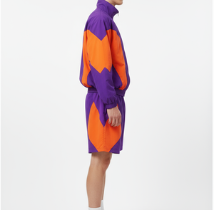 Survêtement en nylon léger personnalisé avec patchwork, veste zippée à bandes réfléchissantes, ensemble de jogging 2 pièces, coupe-vent, survêtement pour homme - Product Image 6