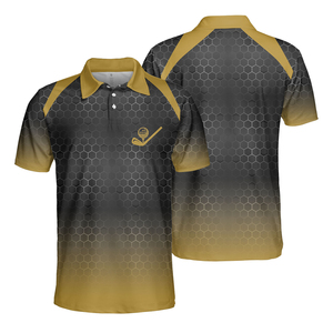Polo de golf pour homme imprimé sur mesure, noir, rouge, blanc, motif géométrique, séchage rapide, 100% polyester, manches courtes, style sportif - Product Image 5