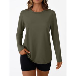 2025 2025, camisetas de gimnasio de manga larga para mujer, camisetas atléticas de cuello redondo para senderismo, correr, camisetas de entrenamiento de verano para Atlético - Product Image 2
