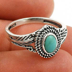 Anillo de Turquesa Natural Auténtica, Estilo Vintage, Anillo de Boda de Plata, Joyería Bohemia, Anillo Eternity Vermeil Hecho de Plata 925 - Product Image 2