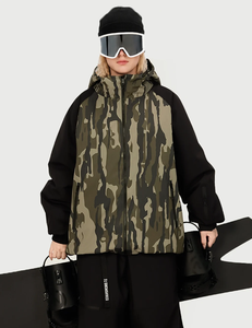 Winter Men's High Camo Print Style Ski Snowboard <b>Jacket</b> Outdoor Thermal <b>Waterproof</b> Windproof Breathable Customizable Logo - Product Image 3