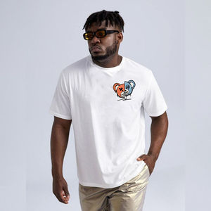 Camiseta de punto de cuello redondo estilo vintage para hombre al por mayor, 100% poliéster, estampada digitalmente, manga corta, holgada - Product Image 2