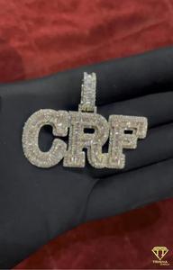 Collar Personalizado con Colgante 'CRF' Chapado en Oro, Estilo Iced Out, Joyería de Lujo Hip Hop, Accesorio de Moda - Product Image 4
