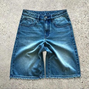 ผู้ผลิตกางเกงยีนส์ Pure Jean's Denim ผลิตเสื้อผ้าสตรีทแวร์ กางเกงยีนส์ขาสั้นผู้ชายสไตล์วินเทจแบบสั่งทำพิเศษ ประดับด้วยคริสตัล กางเกงยีนส์ขาสั้น AI-SH-35 - Product Image 3
