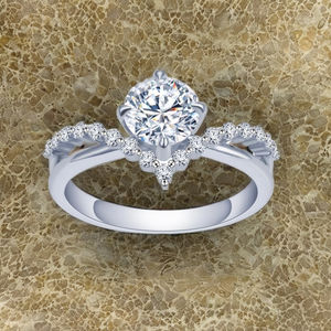 Anillo de Eternidad Apilable de Plata Fina 925 con Diamante Cultivado en Laboratorio de Corte Brillante, Chapado en Rodio, Regalo Perfecto Personalizado - Product Image 5