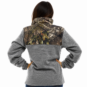 Chaqueta de Forro Polar Personalizada para Mujer con Cierre Completo y Panel de Camuflaje en el Pecho |   Ropa Casual para Caza al Aire Libre |   OEM ODM Marca Privada - Product Image 2