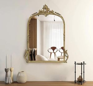 Gold Framed Wall Mirror Decorative Vanity Mirror Round Decorative Mirror for Bathroom Living Room Hotel - Product Image 2