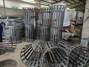 Streetscape Outdoor Metal Cylindrical Trash Cans <b>Big</b> Capacity Public Use Dust <b>Bin</b> Without Lid Sturdy - Product Image 2