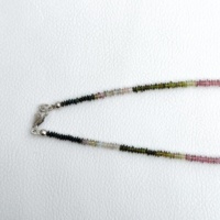 Collier de perles en tourmaline naturelle AAA de 3 mm et 4 mm, forme bouton lisse, avec fermoir en argent 925, fournisseur de perles de pierres précieuses en tourmaline