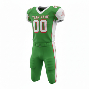 Conjunto de Uniforme de Fútbol Americano Personalizable, Pantalones Cortos y Camiseta, 100% Poliéster Transpirable, Tallas Grandes, Logotipo Frontal con Impresión Digital - Product Image 2