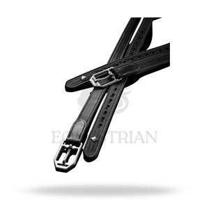 Premium Leather Stirrup Straps English Saddle Stirrup Leathers Equestrian Riding <b>Equipment</b> - Product Image 3