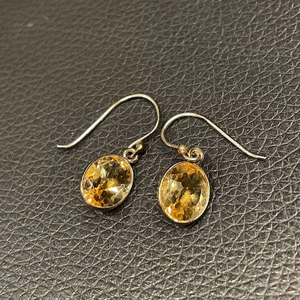 Citrine Drop Earrings Sterling Silver Earrings November Birthstone Women Jewelry Minimalist Earrings <b>Gift</b> <b>For</b> <b>Her</b> Fashion - Product Image 1
