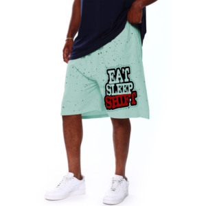 Pantalones Cortos Bermuda para Hombre, Color Verde Menta, Estampados, Cintura Media, Cierre Elástico, Estilo Casual, Tela de Poliéster Transpirable, Logotipo Frontal - Product Image 2