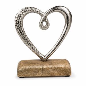 Escultura de Corazones Entrelazados, Acabado Bronce, de Lujo, para Decoración Contemporánea en Metal y Madera, Éxito de Ventas Internacional - Product Image 1