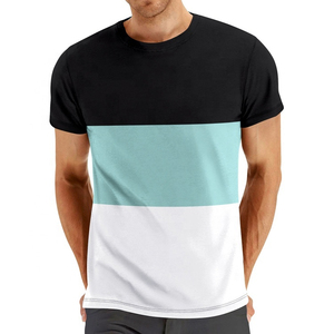 T-shirt à manches courtes en jersey respirant pour homme, col rond, coupe classique, tricoté, uni noir moutarde pour - Product Image 2