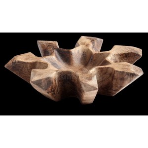 Handcrafted Natural Jodhpur <b>Wood</b> Bowl with Carved Edges - Wholesale - Product Image 2