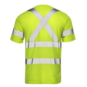 Camisetas de seguridad reflectantes amarillas, tejidas, transpirables y ecológicas para hombre, ropa de trabajo de verano. - Product Image 3