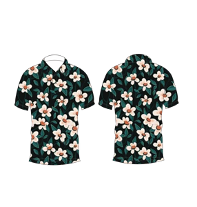 เสื้อโปโลพิมพ์ลายดอกไม้สีดำสำหรับบุรุษลำลองแขนสั้นแฟชั่นฤดูร้อนเสื้อยืดกอล์ฟ - Product Image 6