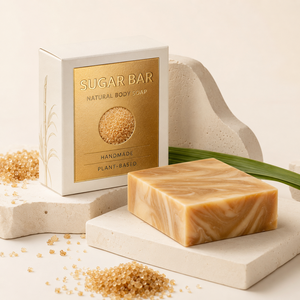 Savon pour le corps au sucre, soin naturel de la peau, produit de bain, formule nettoyante douce, mousse crémeuse, texture douce, soin quotidien pour le bain - Product Image 1