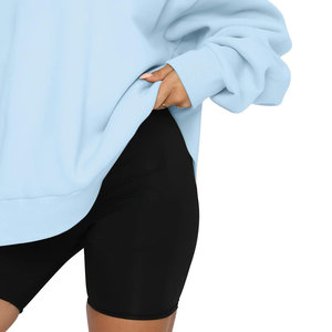 Sweat-shirt à fermeture éclair quart de tour pour femme, en tissu polaire polyester/coton, écologique, avec broderie personnalisée, vente en gros fabricant - Product Image 6