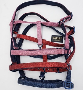 Harnais pour cheval en nylon pailleté, réglable, avec coussin doux, boucle en acier inoxydable, logo personnalisé, SADAF SADDLERY SS-GH-0786 - Product Image 1