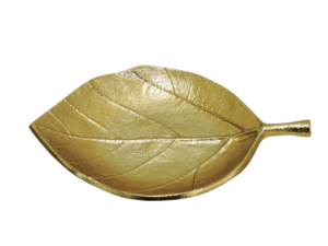 Bandeja Decorativa de Aluminio con Forma de Hoja Dorada, Plato Moderno para Aperitivos, Adorno para Mesa de Comedor - Product Image 3
