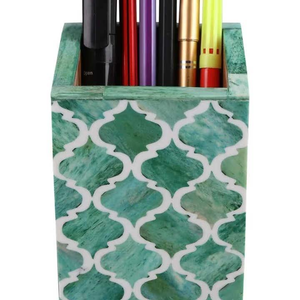 Portalápices con Incrustaciones de Hueso Auténtico, Tamaño Personalizado y Diseño Moderno para Accesorios de Oficina - Product Image 1