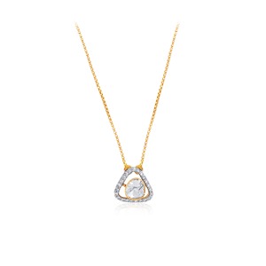 GLEAMORA ENTERPRISE Pendentif Cœur en Or Jaune avec Diamant de Laboratoire Taille Brillant pour Femme, Tendance, 14K, 2.64g, Couleur I, Usage Quotidien - Product Image 1