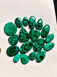 Natural Malachite Cabochon Wholesale Bulk Lot | Genuine Green Malachite Loose Gemstone for Jewelry Making | Polished Oval Pear - Product Image 2