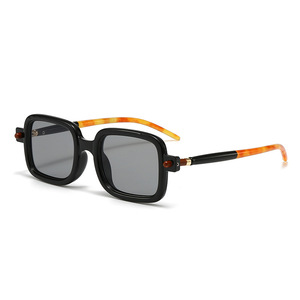 Cross-Border ModernCross-Border Trend Street Style <b>Square</b>-Frame with Vintage Texture Street Style <b>Sunglasses</b> UV Protection - Product Image 1