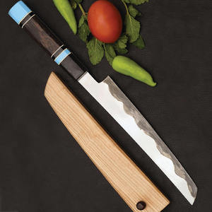 Couteau de cuisine personnalisé fait main en acier inoxydable de 9 pouces, épaisseur 0,5 mm, à lame droite et manche en bois, compatible lave-vaisselle - Product Image 5