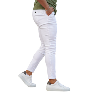 Pantalon Homme Droit en Tissu Tricoté Lavé et Respirant avec Patchs Artistiques - Product Image 3